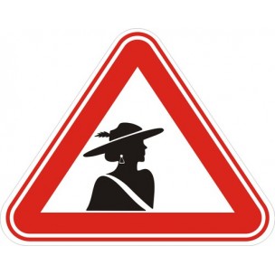Знак самоклеющийся наружный "Дама за рулем" 
